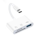 3 In 1 SD TF Card Reader For Apple iPhone 14 12 13 11 Pro Max XR XS USB C Camera Converter For iPad Android Laptop OTG Adapter