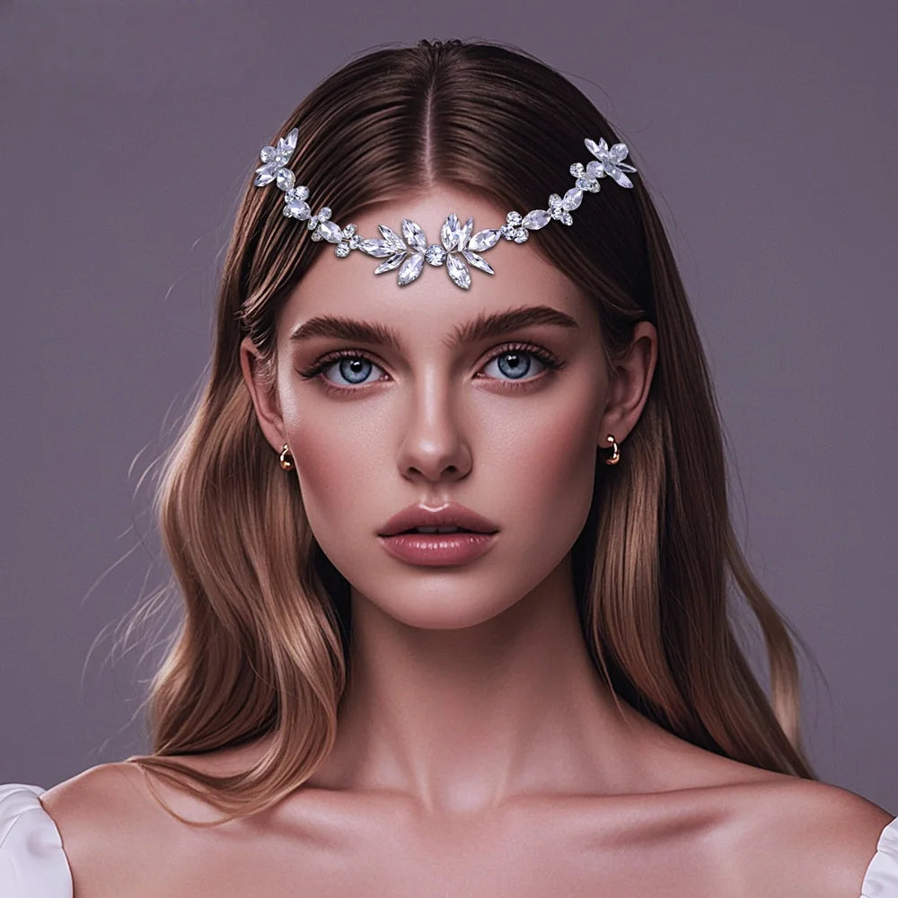 Handmade Fashion Crystal Flower Hair Comb Clip Rhinestone Leaf Hairpin Bridal Wedding Hair Accessories Jewelry Hair Comb Clip