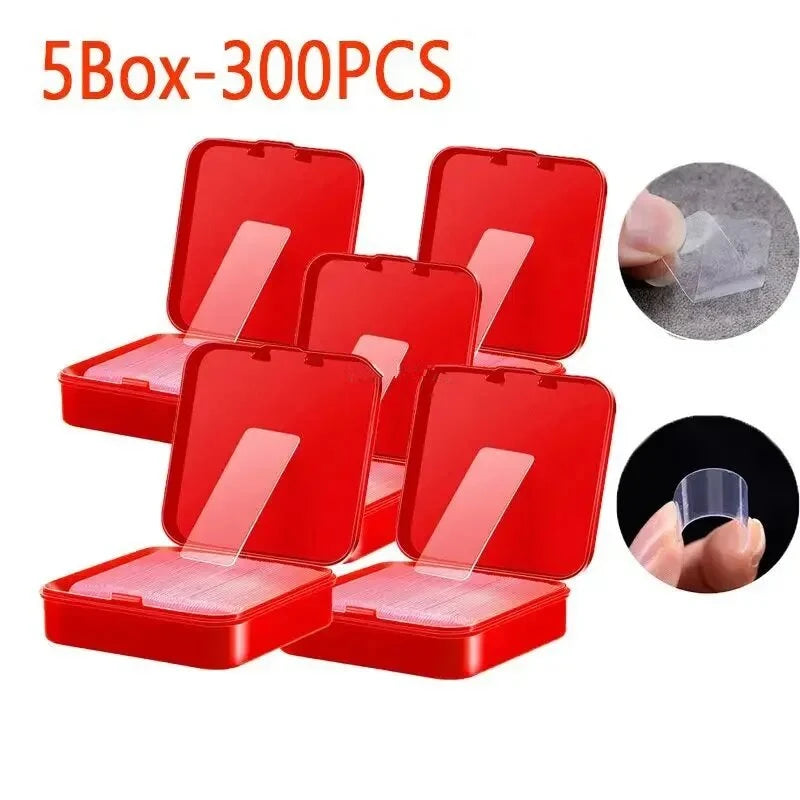 60-300pcs Strong Double Sided Adhesive Waterproof Removable Reusable Mounting Tape for Walls Wood Tile Plastic