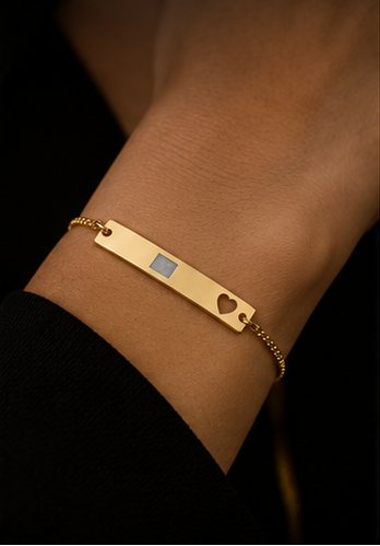 Engravable Heart Cutout Bar Bracelet — Adjustable Rose/Gold Personalized Jewelry