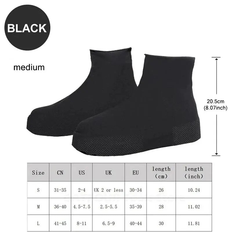 【Hot sales】Waterproof silicone shoe cover protector reusable anti-slip wear-resistant rain shoe cover for outdoor rainy days