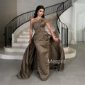 Customized Fashion Charmeuse Pleat Sequined Column One-shoulder Long Dresses Bespoke Occasion Dresses Sizes Available
