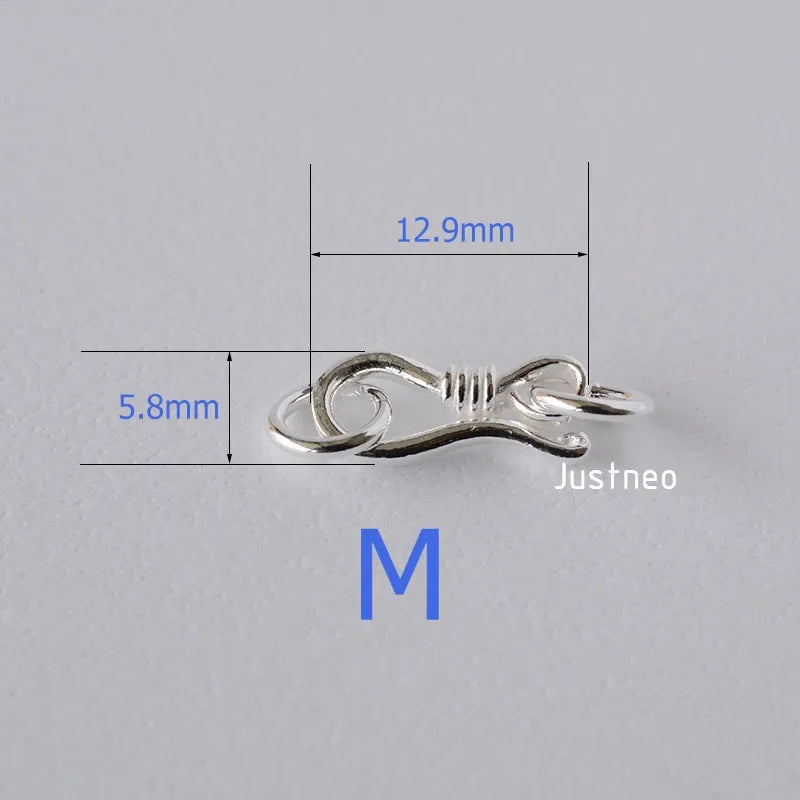 MIG & MIK STYLE™ 925 Sterling Silver S Hook & Eye Fish Clasp