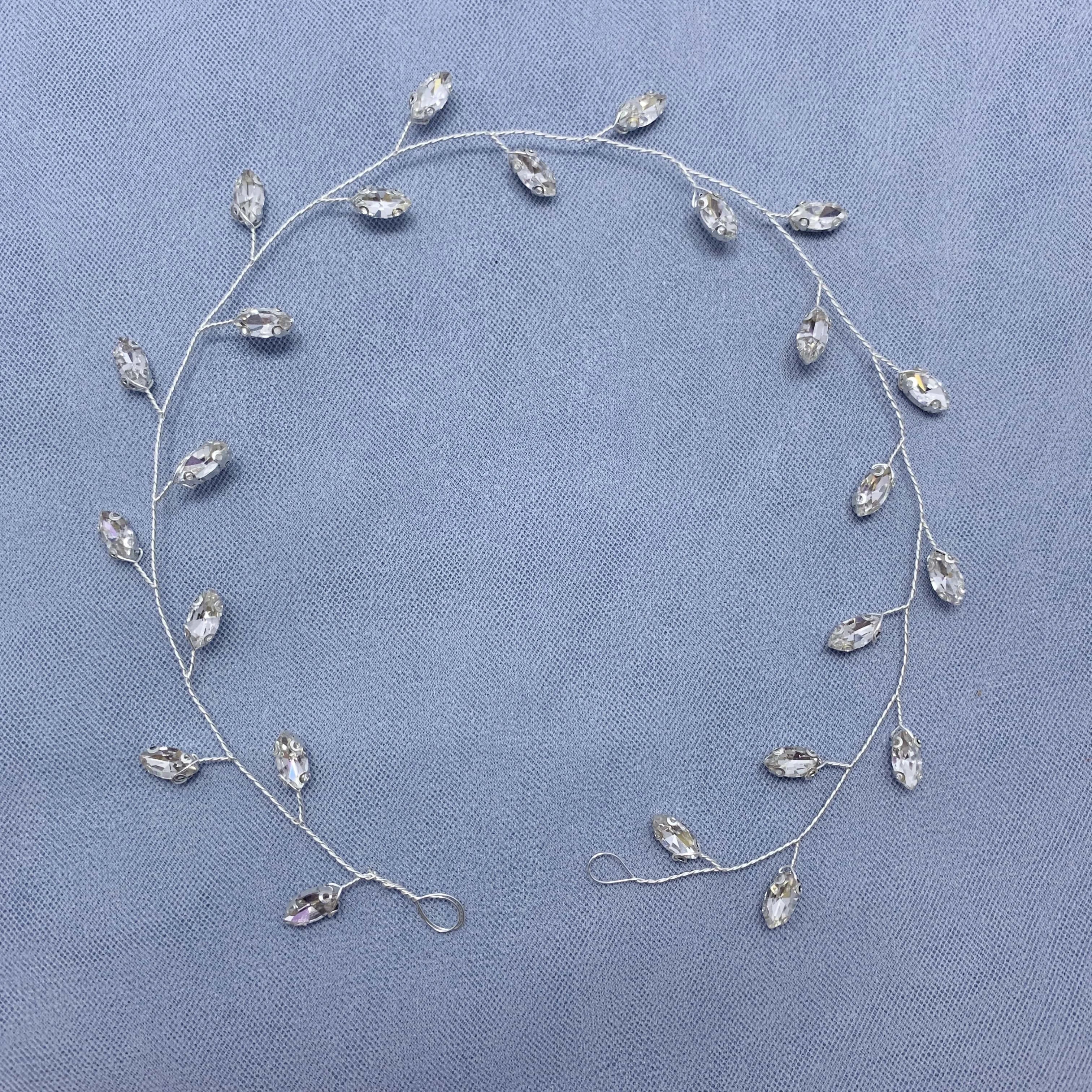 Handmade Fashion Crystal Flower Hair Vine Headband Pearl Hairband Bridal Wedding Hair Accessories Jewelry Hair Vine Headband