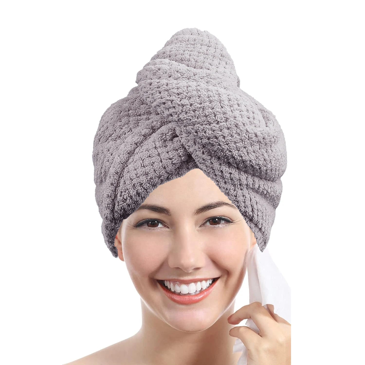 Solid Premium Microfiber Hair Head Towel Wrap For Women Quick-Drying, Super Absorbent Soft Microfiber Hair Turban Comfortable