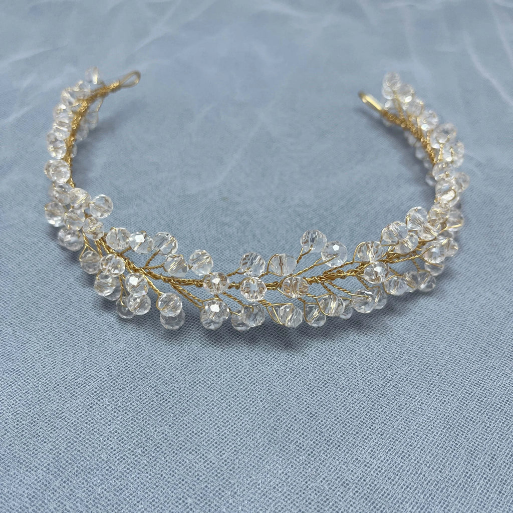 Handmade Fashion Crystal Flower Hair Vine Headband Pearl Hairband Bridal Wedding Hair Accessories Jewelry Hair Vine Headband