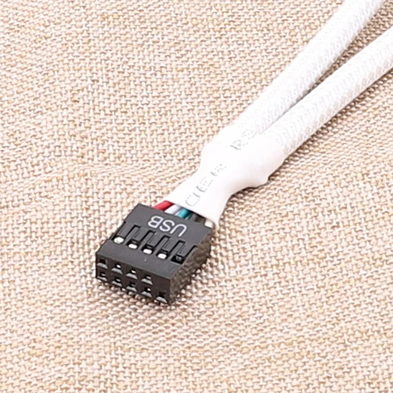 Motherboard USB2.0 9-pin To Dual 9-pin One-to-two 9PIN To Dual 9USB Shielded Wire Mesh Black And White