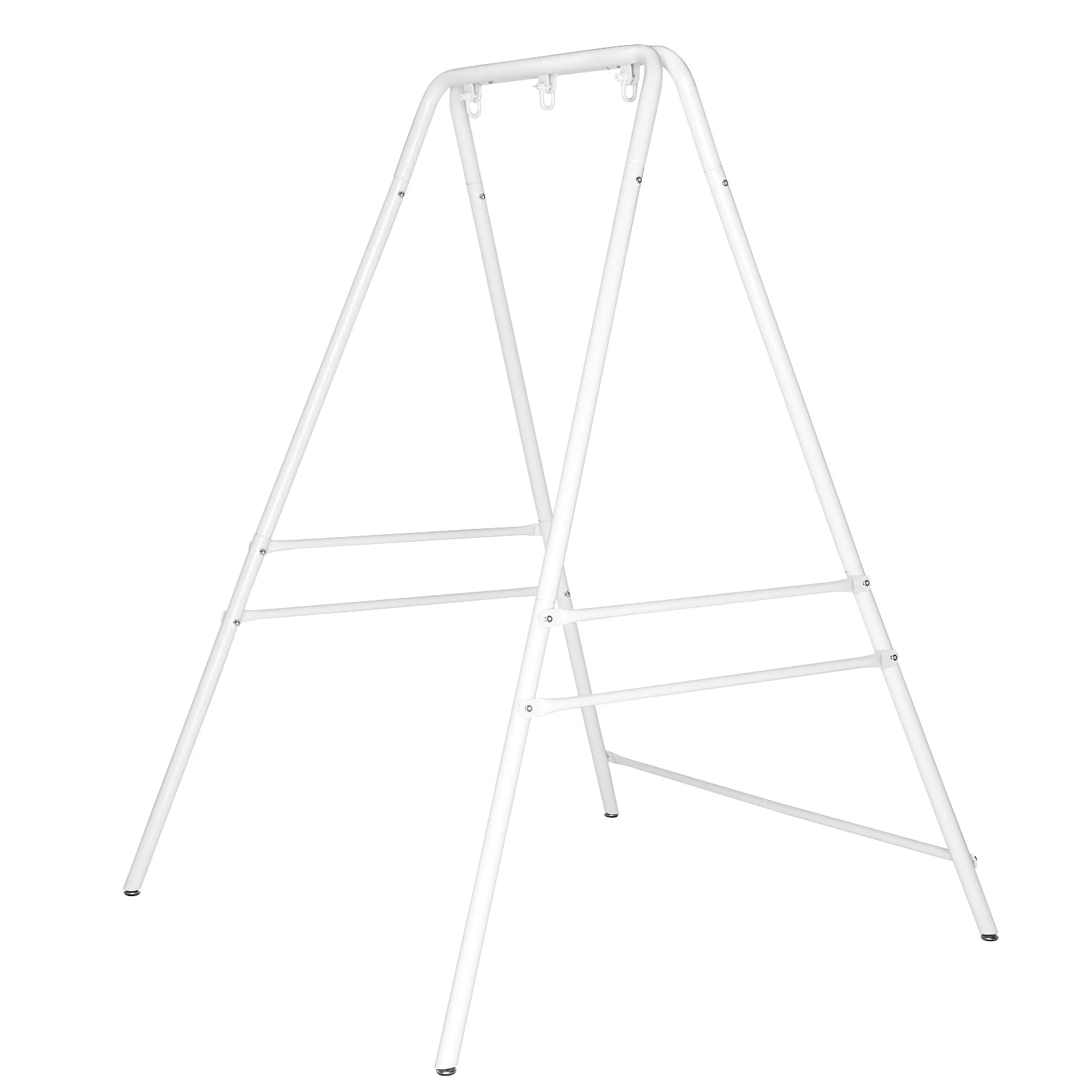 133*137*180cm Wrought Iron Four-Legged Standing 200kg Three Rings Hanging Chair Frame White