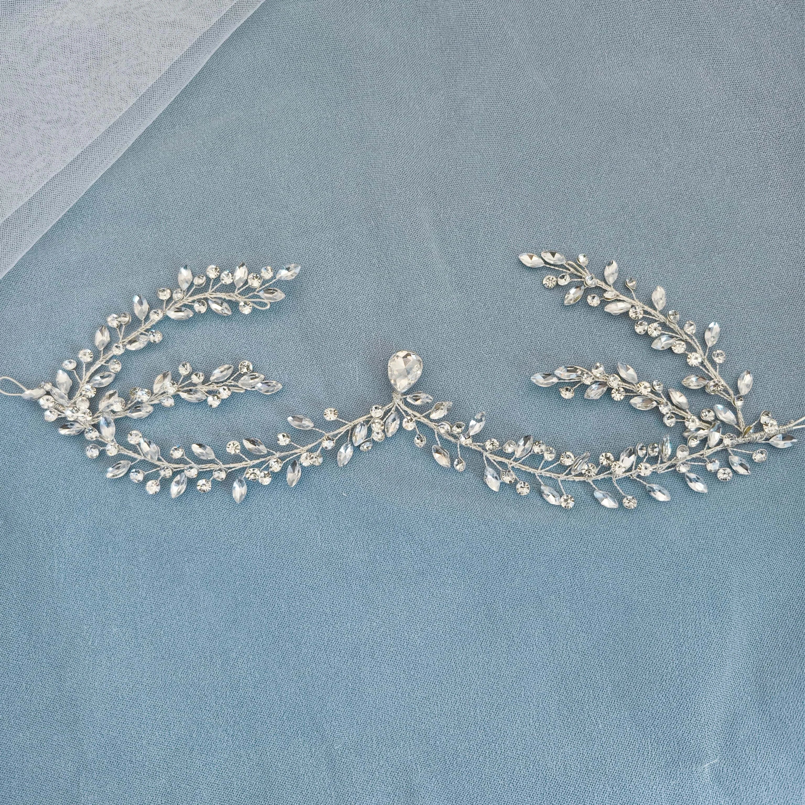 Handmade Fashion Crystal Hair Vine Headband Rhinestone Hairband Tiara Bridal Wedding Hair Accessories Jewelry Hair Vine Headband