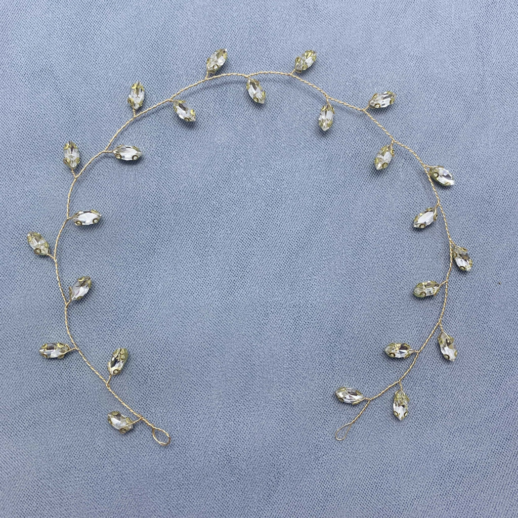 Handmade Fashion Crystal Flower Hair Vine Headband Pearl Hairband Bridal Wedding Hair Accessories Jewelry Hair Vine Headband