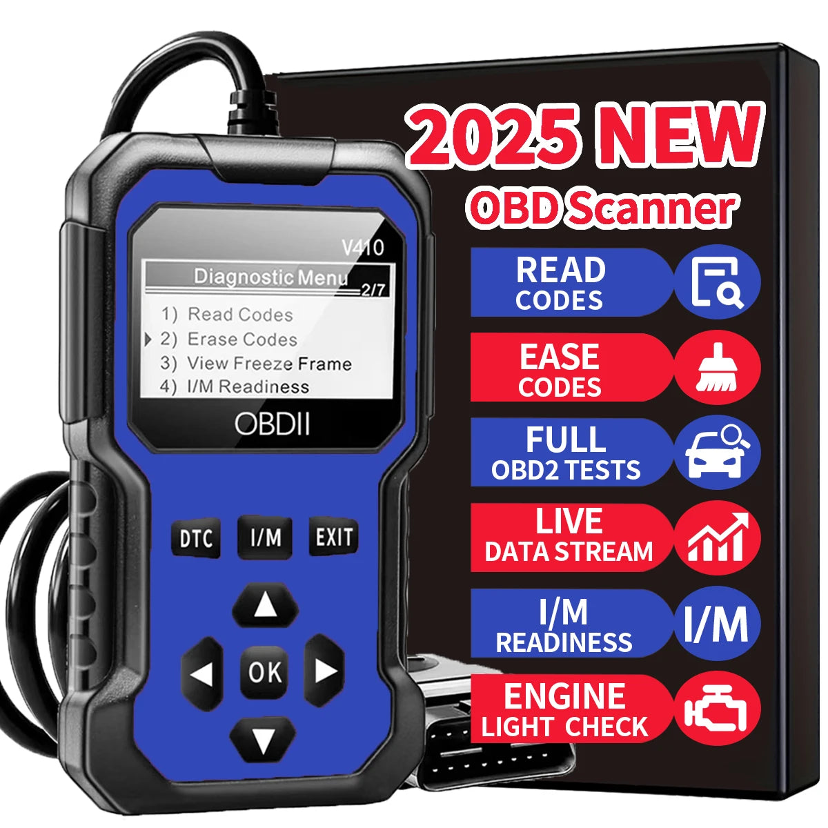 OBD2 Scanner Instant Fault Code Reader and Voltage Check | OBDII/CAN Full System Diagnosis | 10 Second Fault Analysis