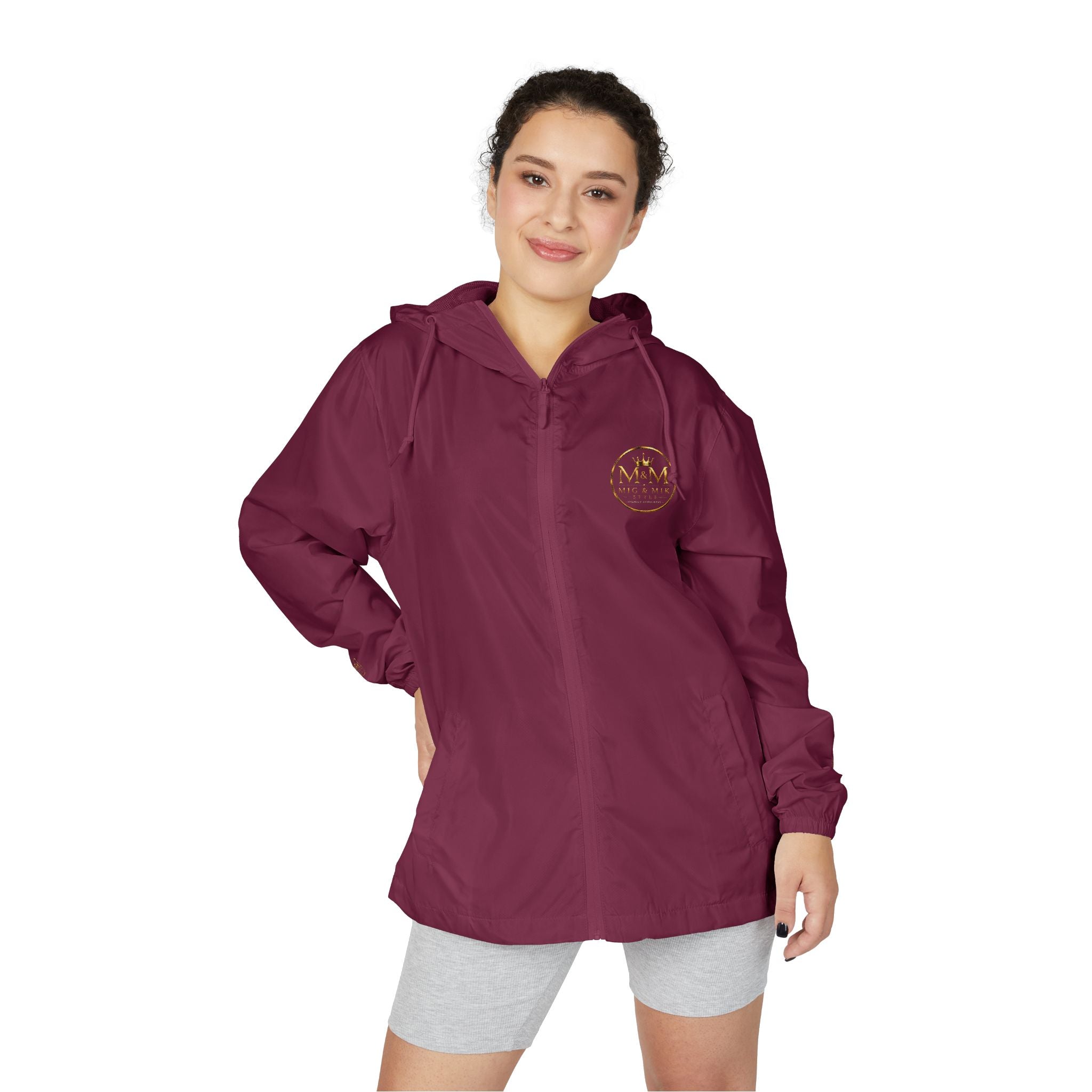 Crown Logo Windbreaker Jacket — White Luxury Monogram Shell