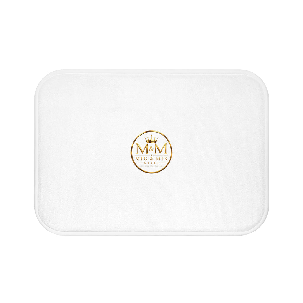 Gold Monogram Logo Bath Mat — Elegant Luxury Hotel-Style Bathroom Rug