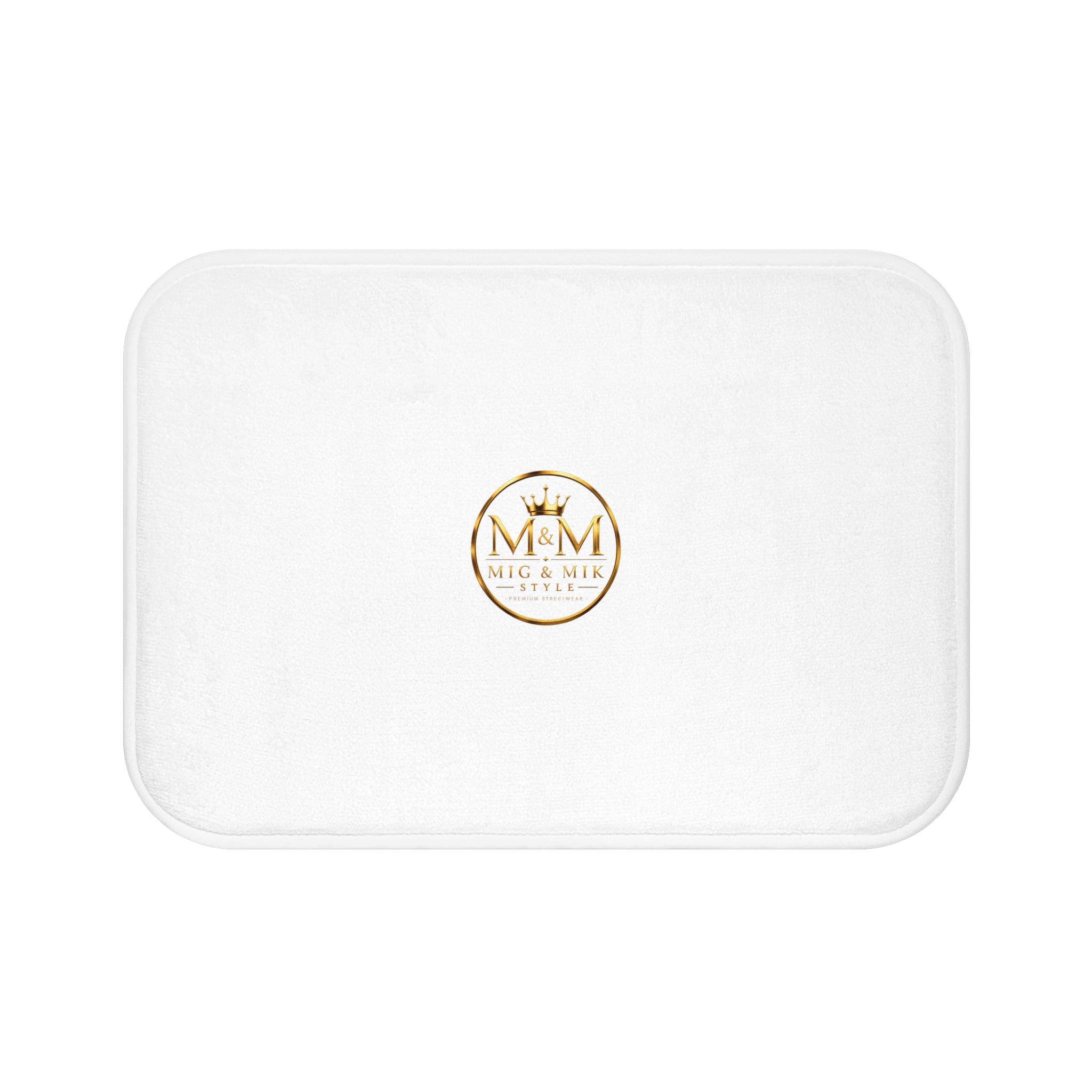 Gold Monogram Logo Bath Mat — Elegant Luxury Hotel-Style Bathroom Rug