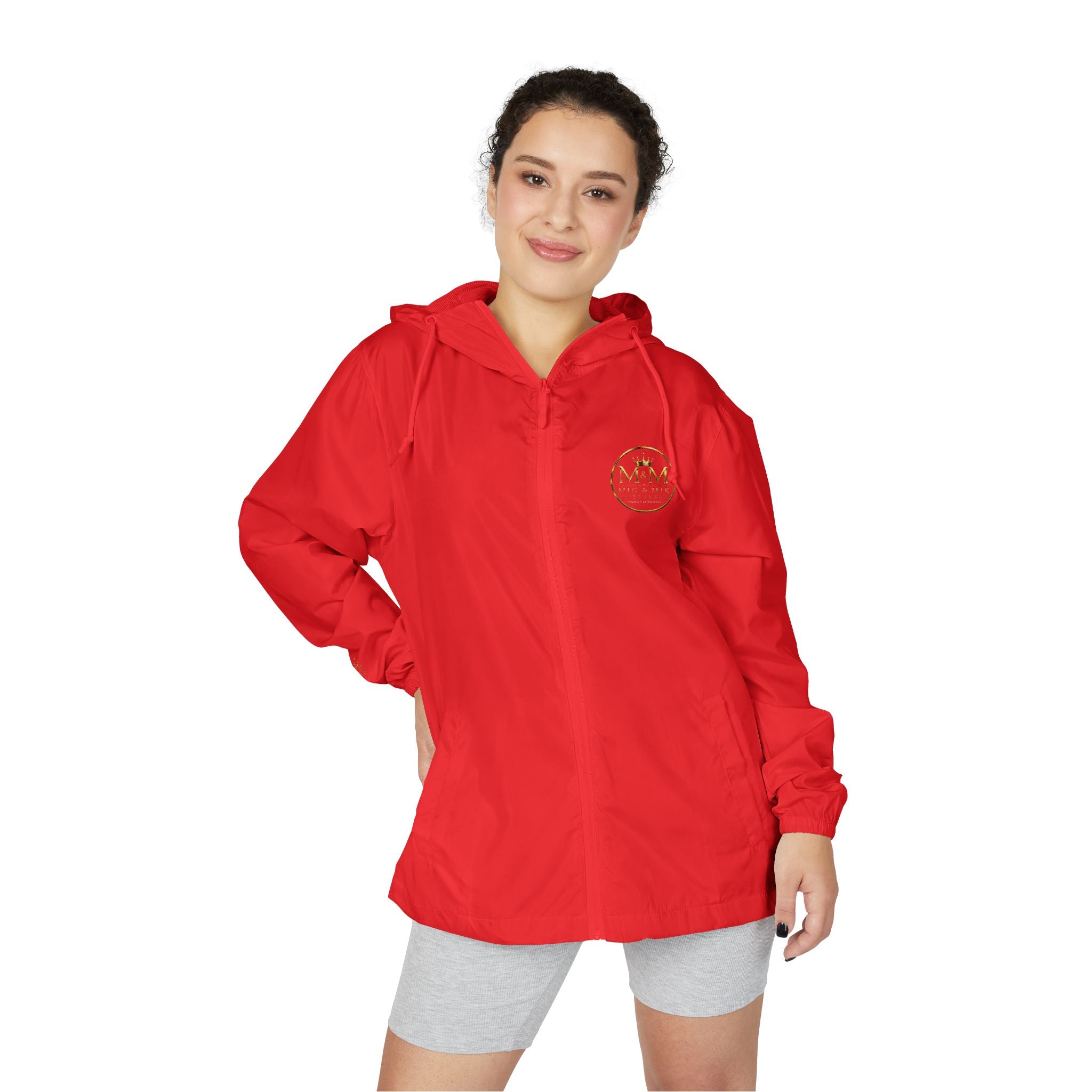 Crown Logo Windbreaker Jacket — White Luxury Monogram Shell