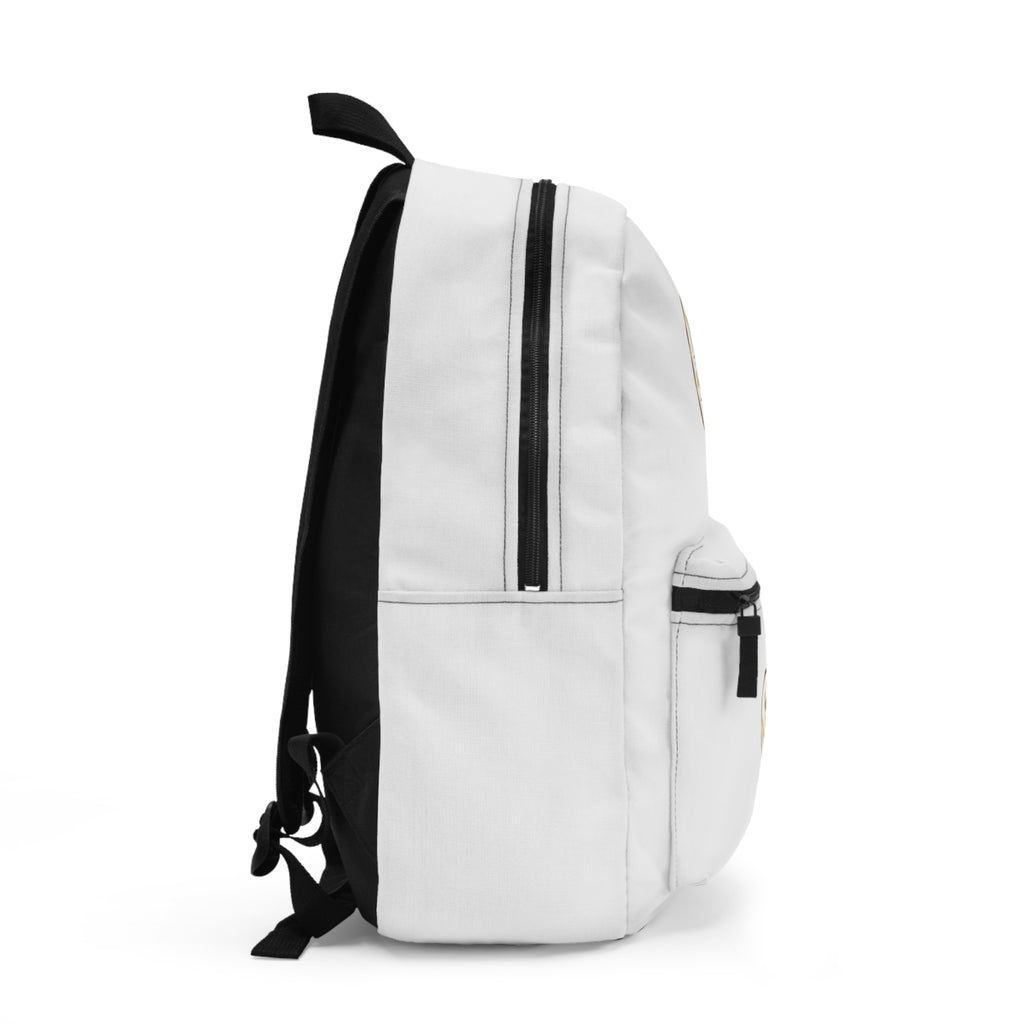 MIG & MIK STYLE Premium Backpack – White & Gold Edition