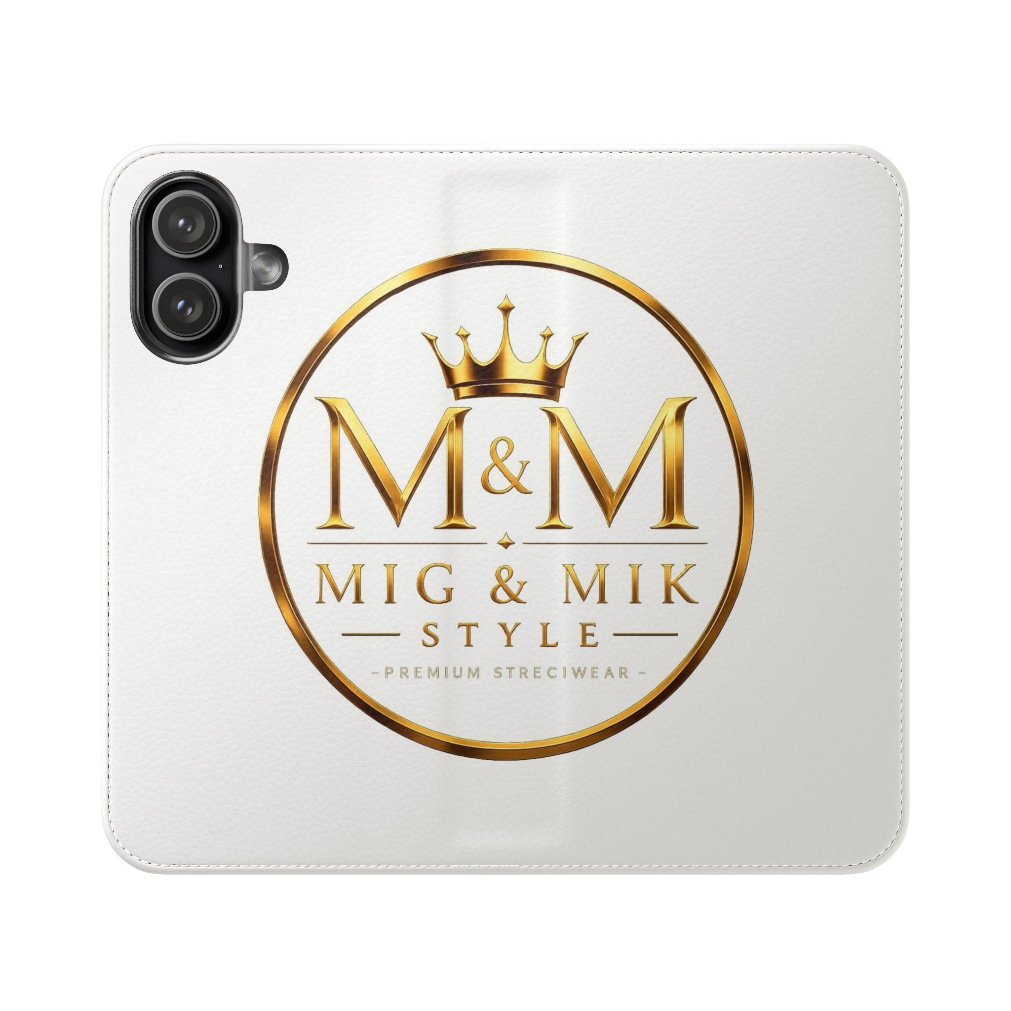 M&M Gold Crest Flip Phone Case — Luxury Wallet Flip Case with Card Slots