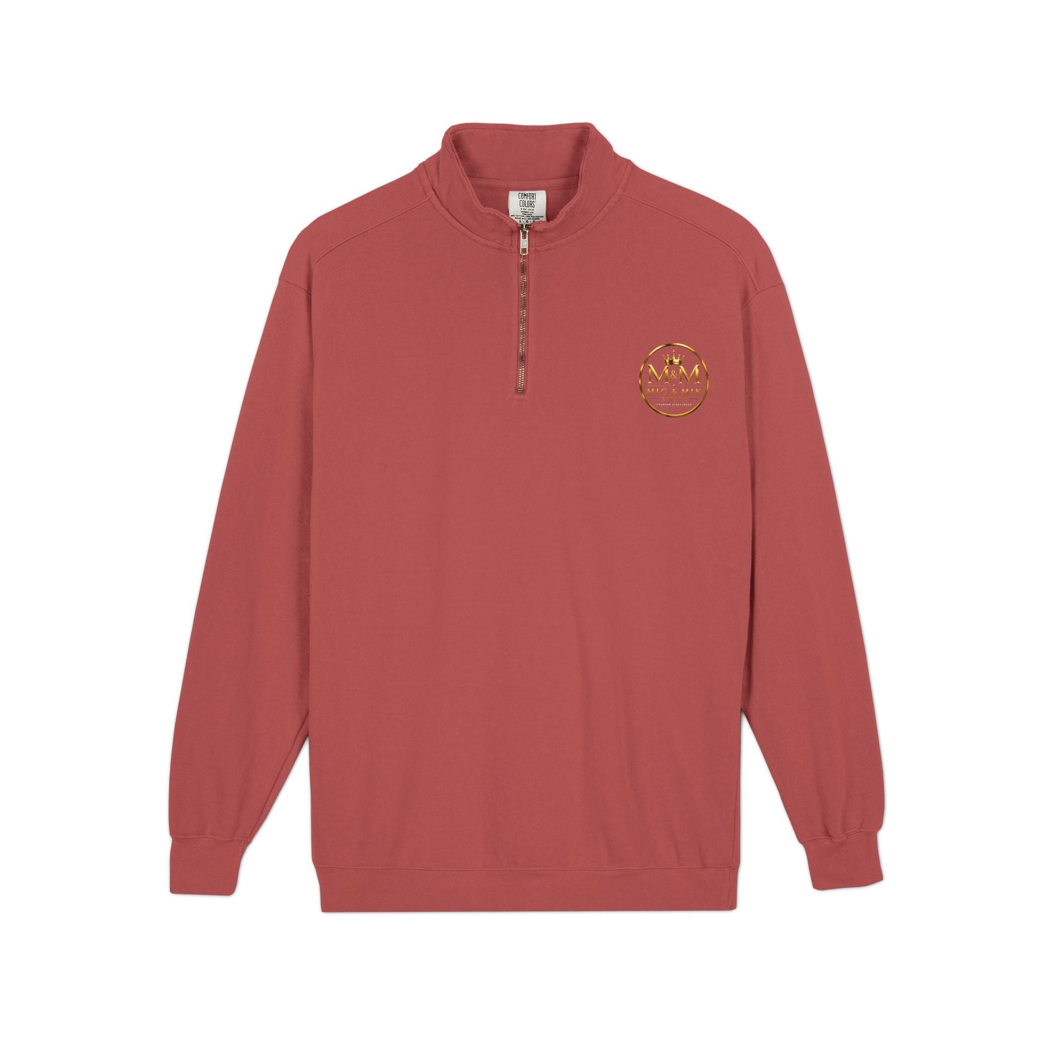 Quarter-Zip Sweatshirt — Gold Crown Logo Crewneck (Emblem Front & Back)