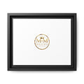 Framed Matte Canvas Print — Gold Mig & Mik Logo Wall Art