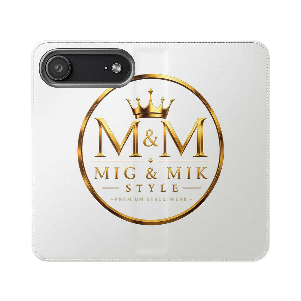 M&M Gold Crest Flip Phone Case — Luxury Wallet Flip Case with Card Slots