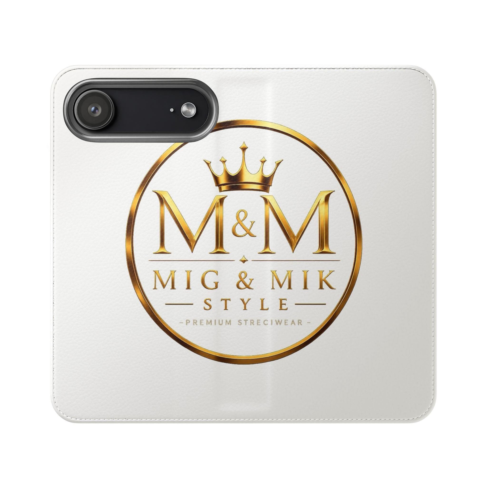 M&M Gold Crest Flip Phone Case — Luxury Wallet Flip Case with Card Slots