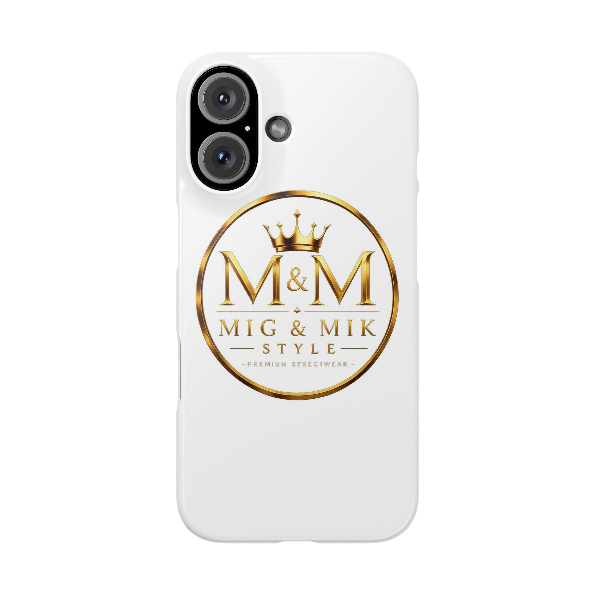 Slim Phone Case — M&M Mig & Mik Style Gold Crest
