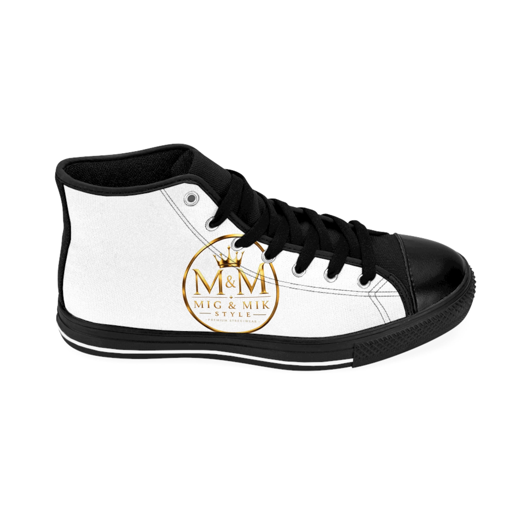 MIG & MIK STYLE White Gold High-Top Sneakers