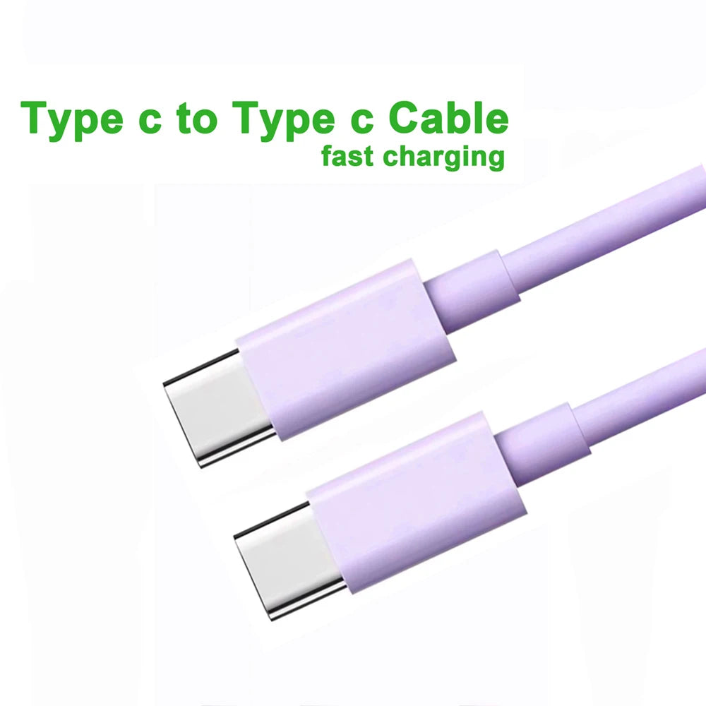 PD 60W USB C to USB Type C Cable Fast Charge Data Cable For Iphone 15 15Pro Huawei Samsung Xiaomi Data Line Black White 1M 2M 3M