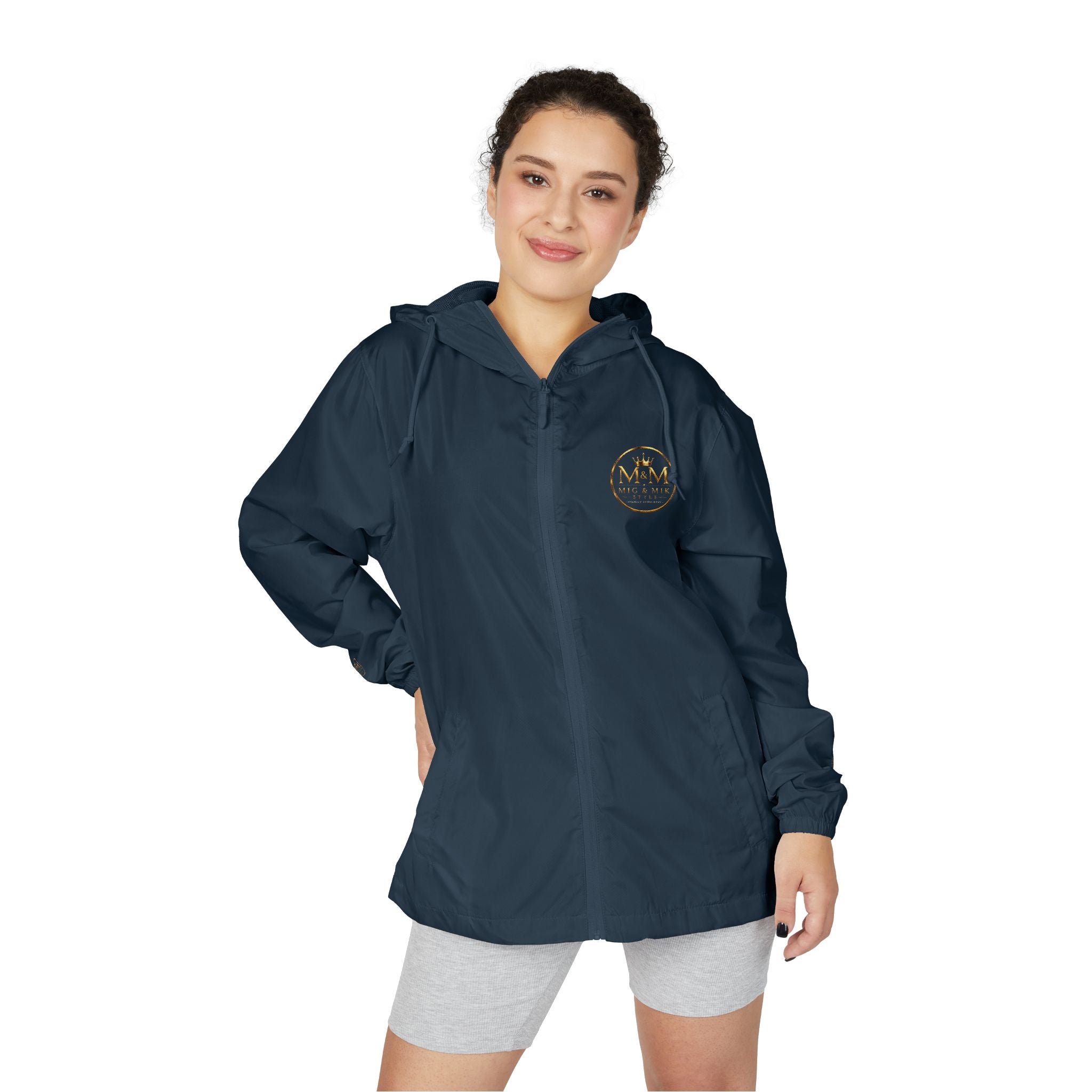 Crown Logo Windbreaker Jacket — White Luxury Monogram Shell