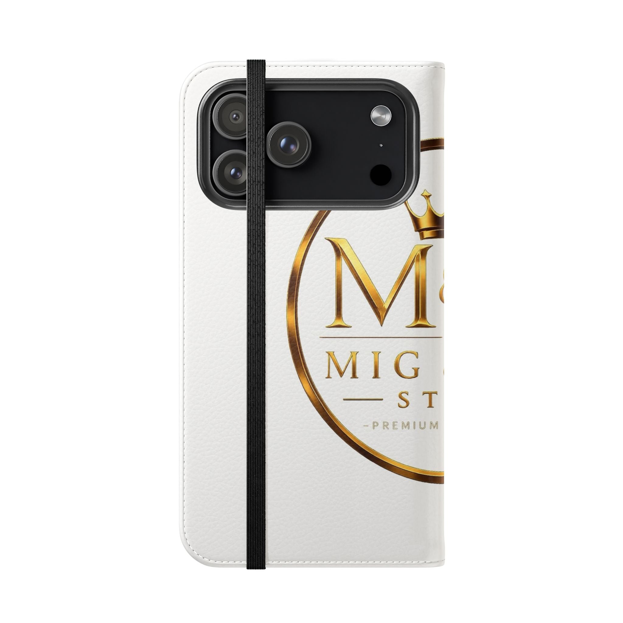 M&M Gold Crest Flip Phone Case — Luxury Wallet Flip Case with Card Slots