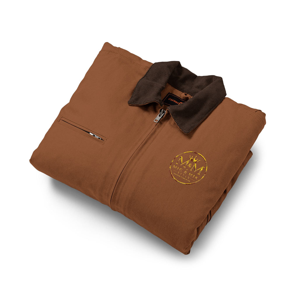 🏆 MIG & MIK STYLE Premium Heritage Work Jacket – Brown Gold Luxury Edition