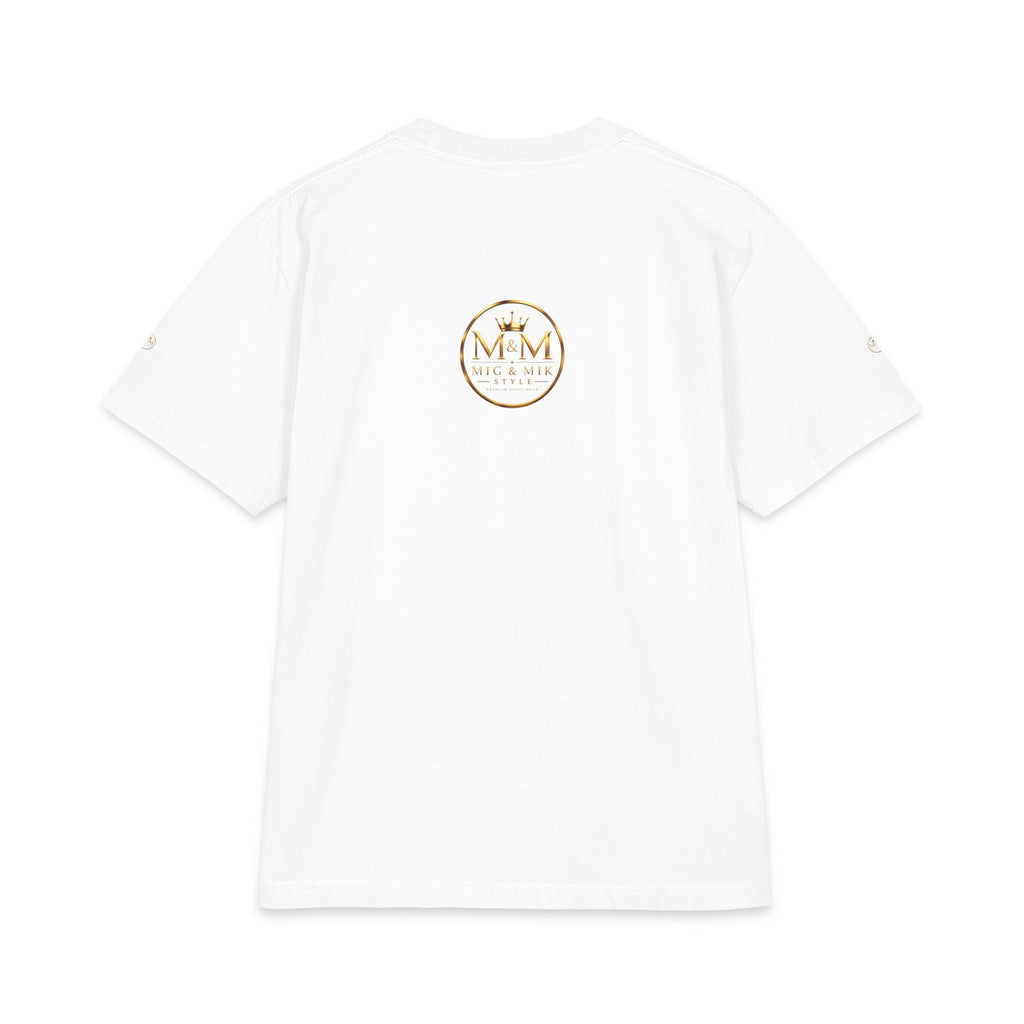 M&M Club Vintage Logo T‑Shirt — Minimal Gold Crest Cotton Tee