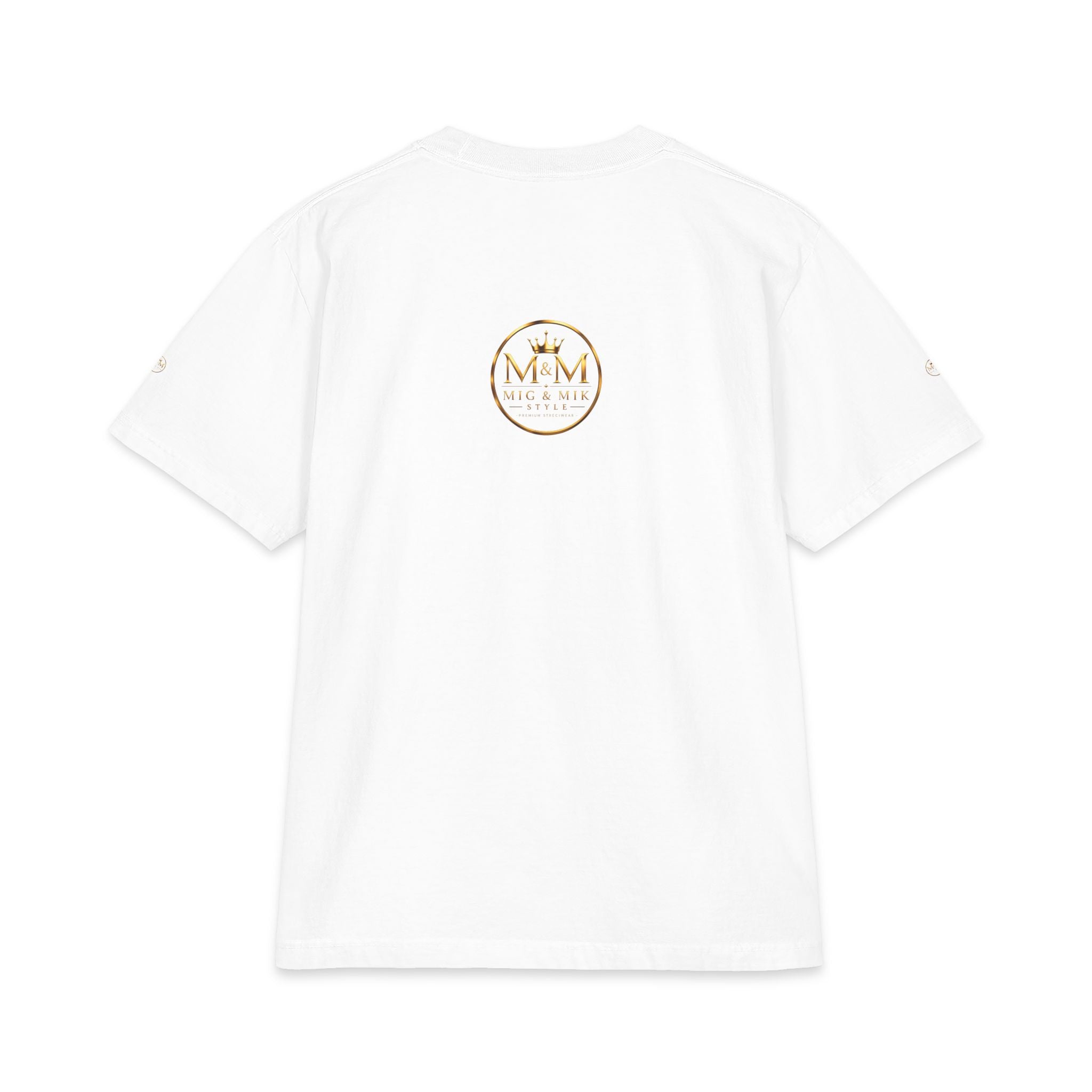 M&M Club Vintage Logo T‑Shirt — Minimal Gold Crest Cotton Tee