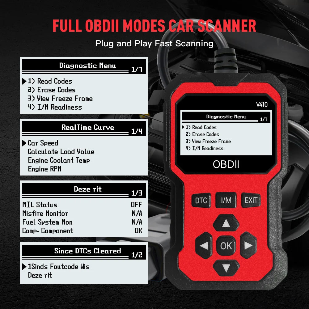 OBD2 Scanner Instant Fault Code Reader and Voltage Check | OBDII/CAN Full System Diagnosis | 10 Second Fault Analysis
