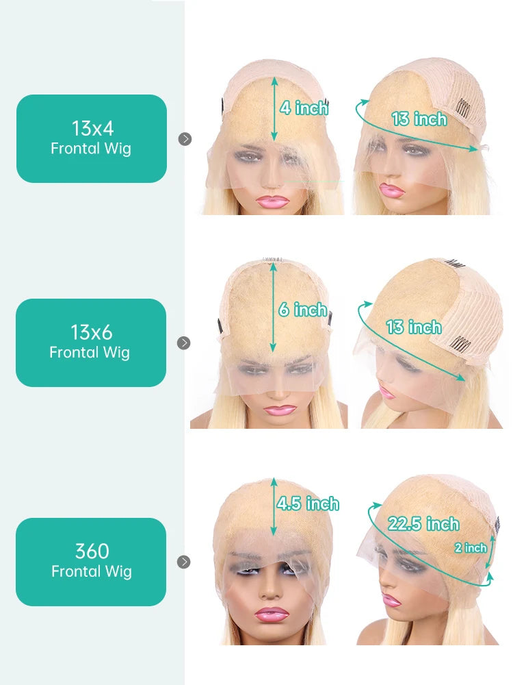 613 Human Hair Wig Vietnamese Raw Straight Hd Lace Frontal Wigs 13x4 13x6 360 Blonde Lace Front Human Hair Wig 180% 210% Density