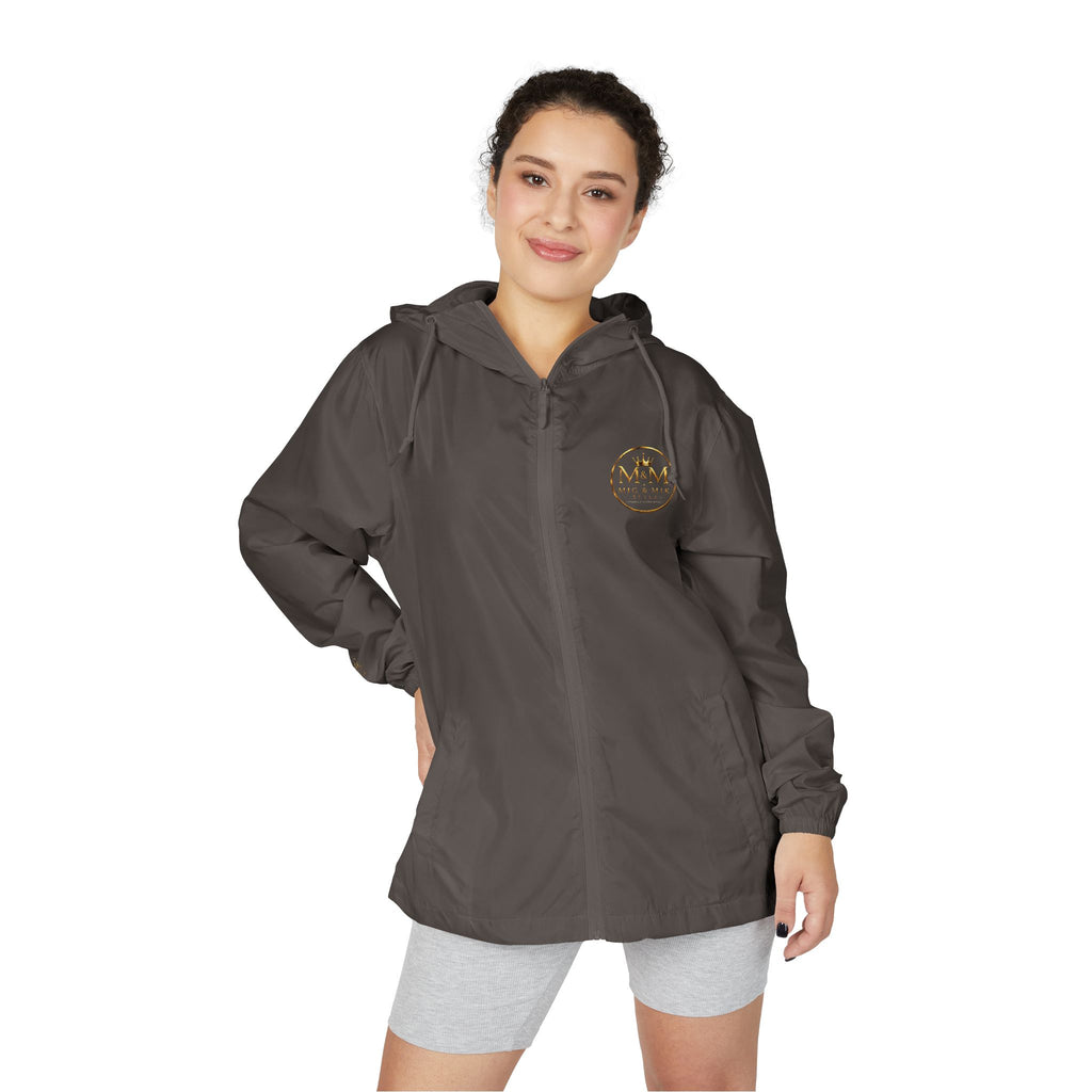 Crown Logo Windbreaker Jacket — White Luxury Monogram Shell
