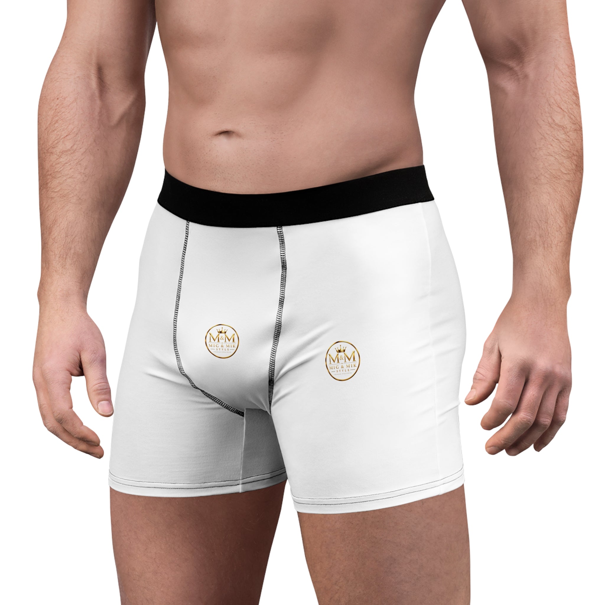 Novelty Boxer Briefs — Minimalist Rope & Button Print Men’s Underwear
