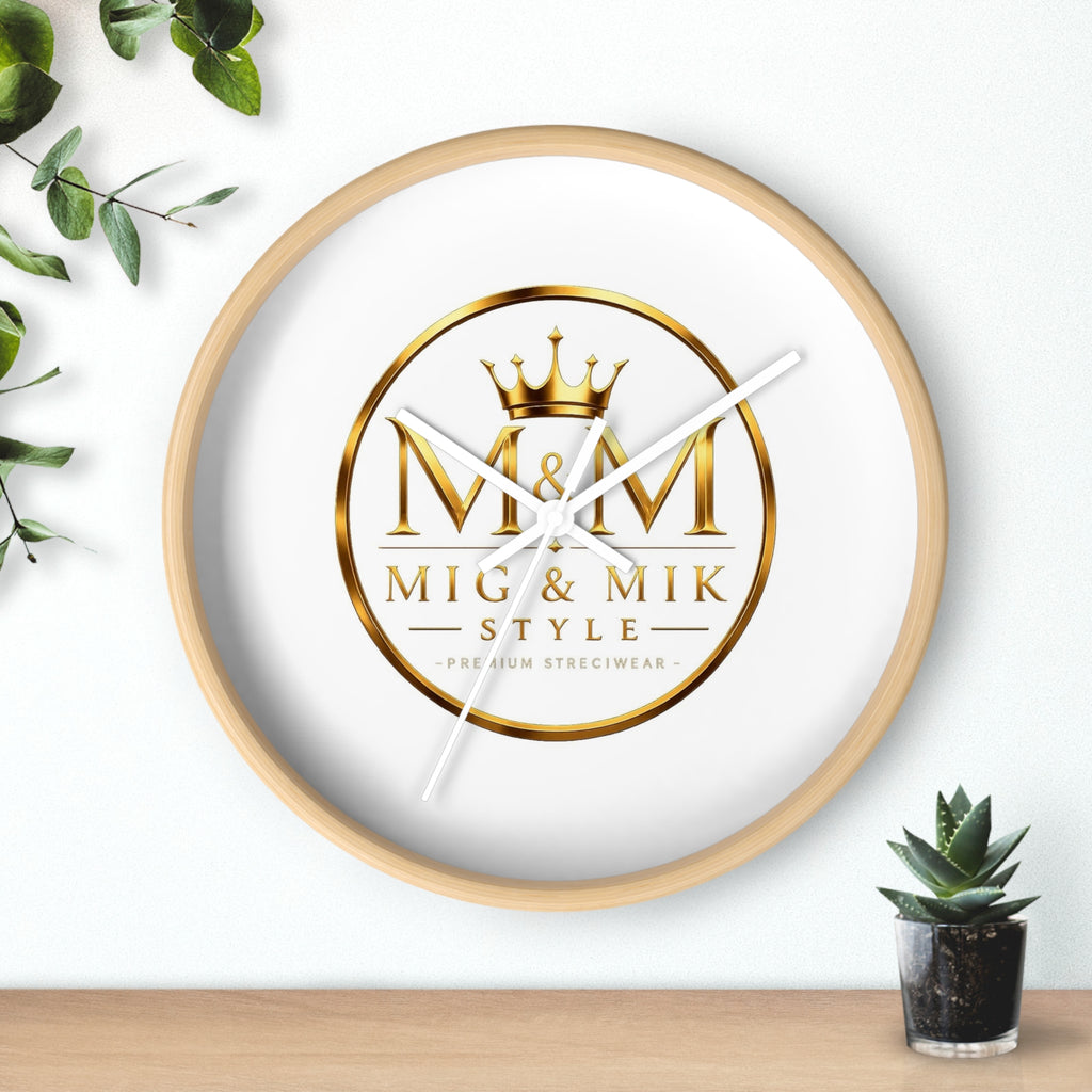 MIG & MIK STYLE Luxury Wooden Wall Clock - Premium Home & Office Decor