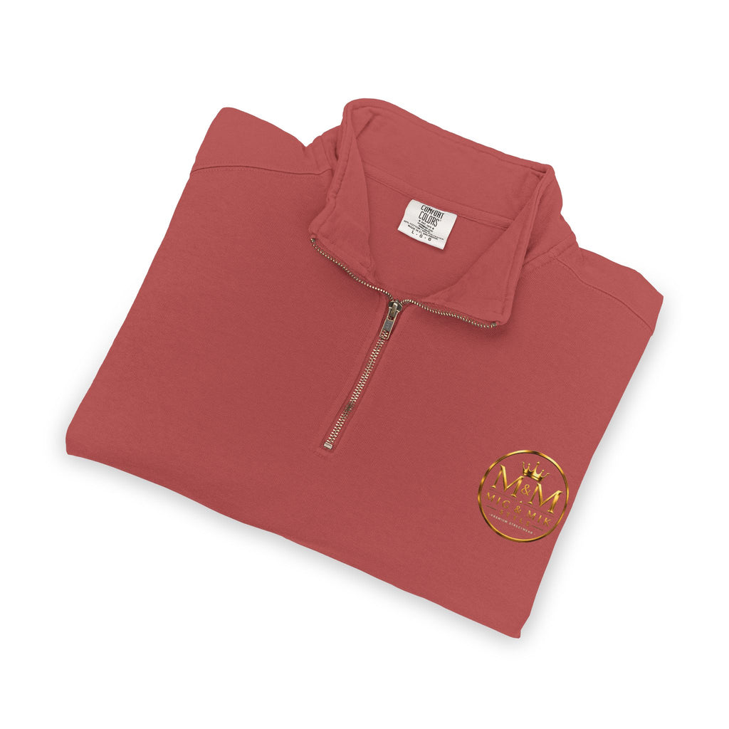 Quarter-Zip Sweatshirt — Gold Crown Logo Crewneck (Emblem Front & Back)