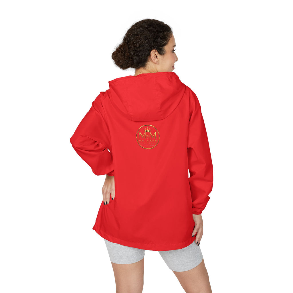 Crown Logo Windbreaker Jacket — White Luxury Monogram Shell