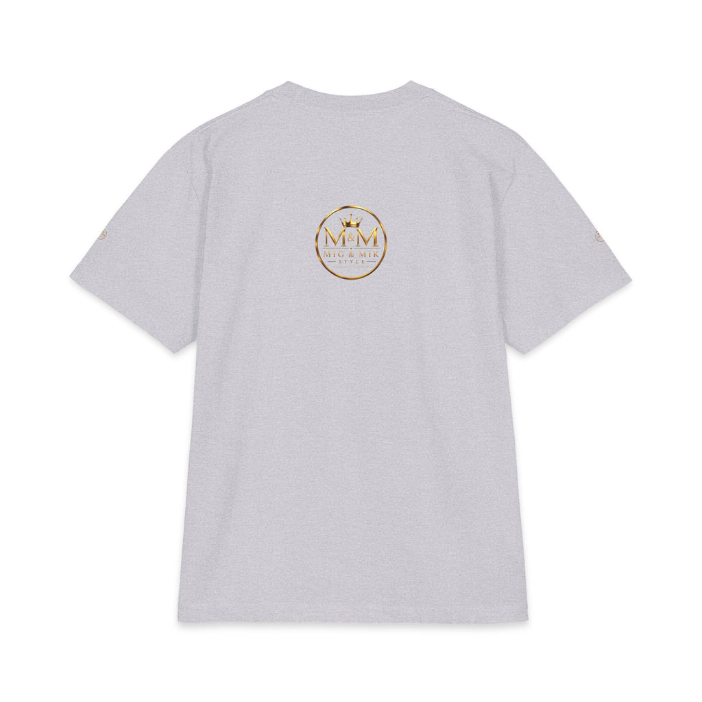 M&M Club Vintage Logo T‑Shirt — Minimal Gold Crest Cotton Tee