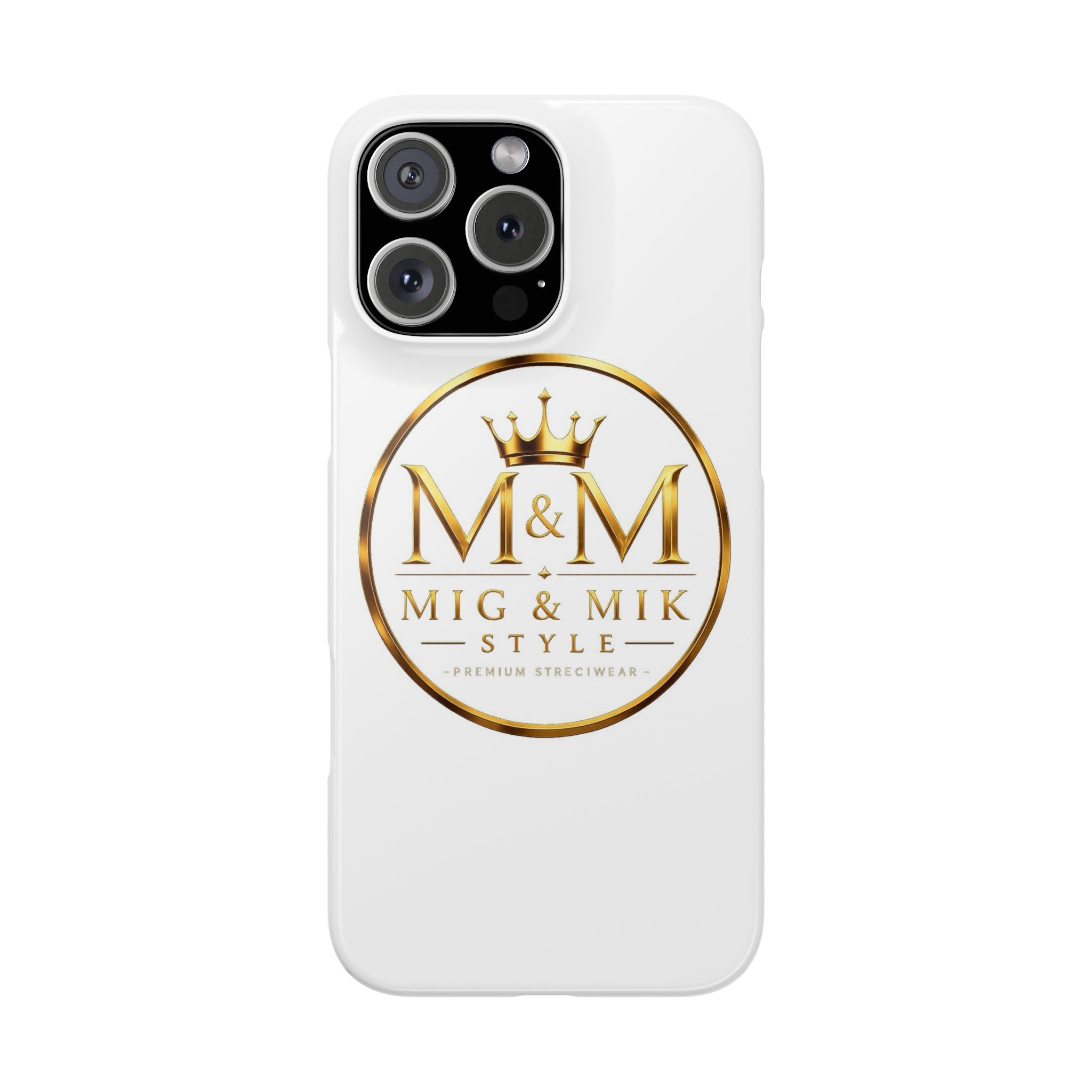 Slim Phone Case — M&M Mig & Mik Style Gold Crest