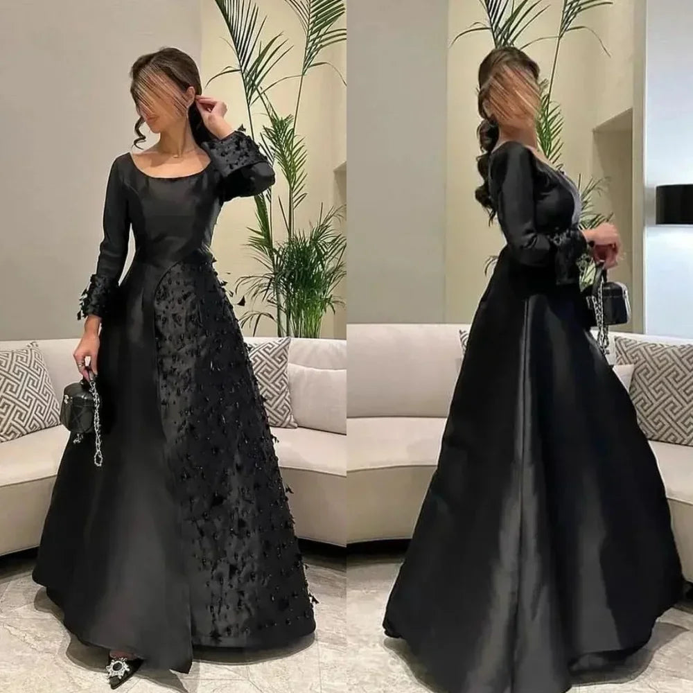 Customized  Ruched Evening A-line O-Neck Bespoke Ball Occasion Gown Midi Dresses Saudi Arabia Classic Modern Style Simple Sexy F