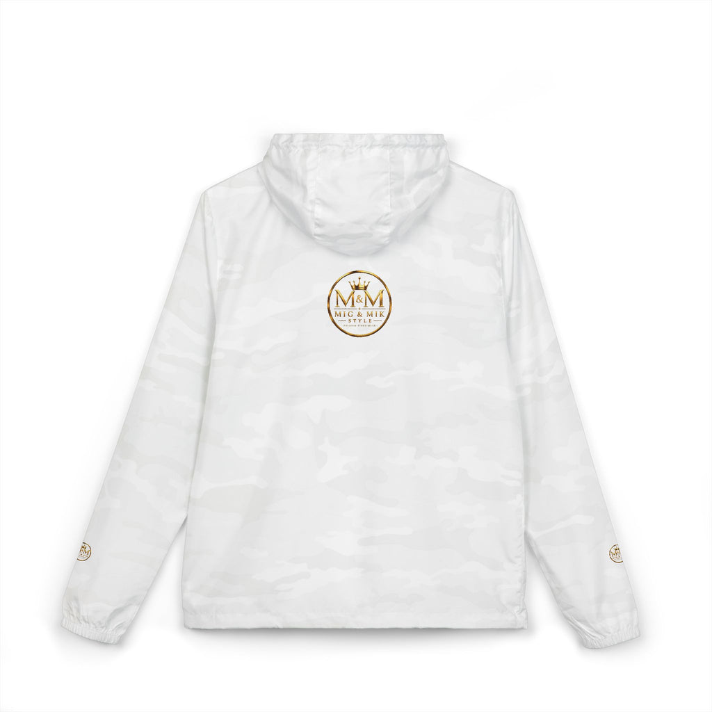Crown Logo Windbreaker Jacket — White Luxury Monogram Shell