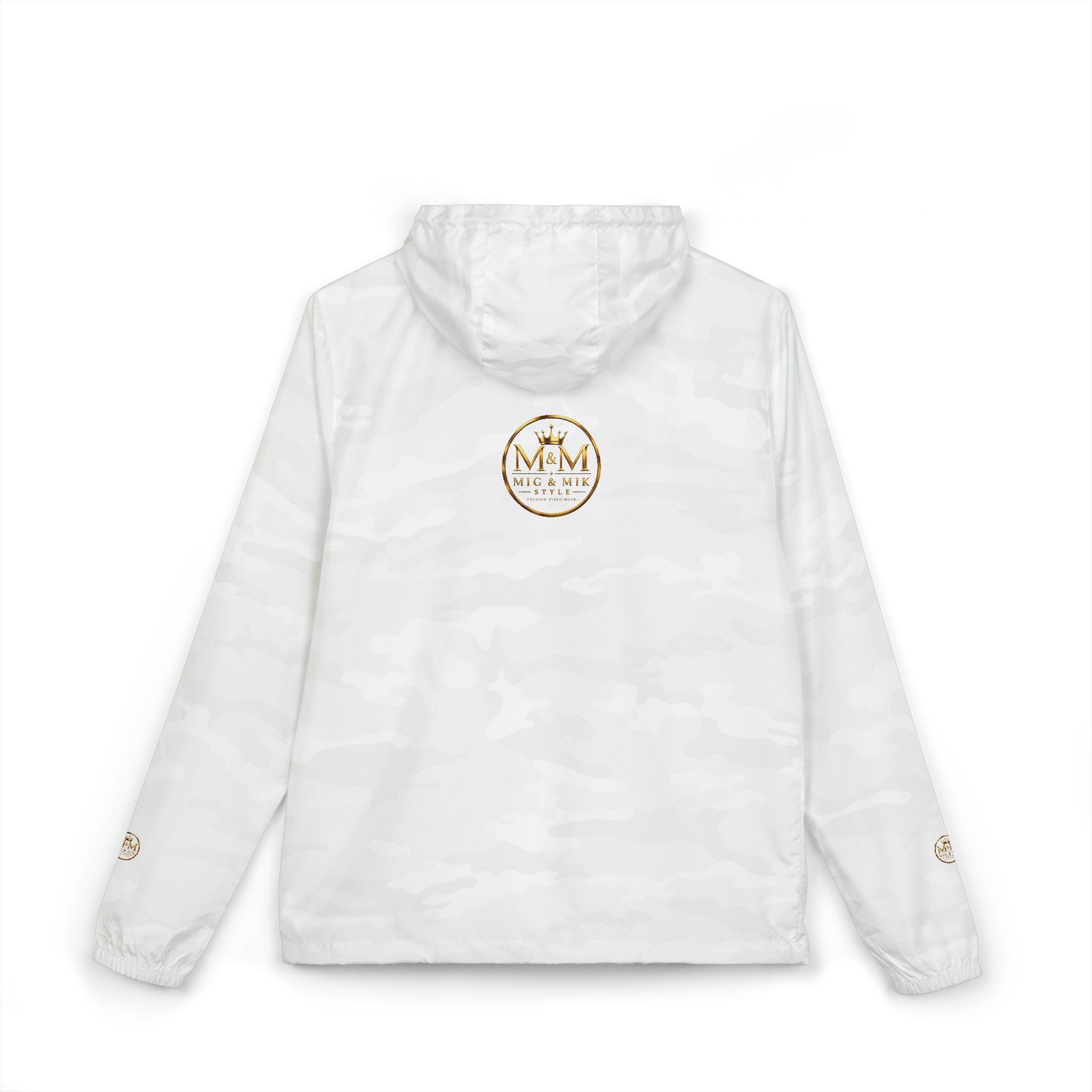 Crown Logo Windbreaker Jacket — White Luxury Monogram Shell