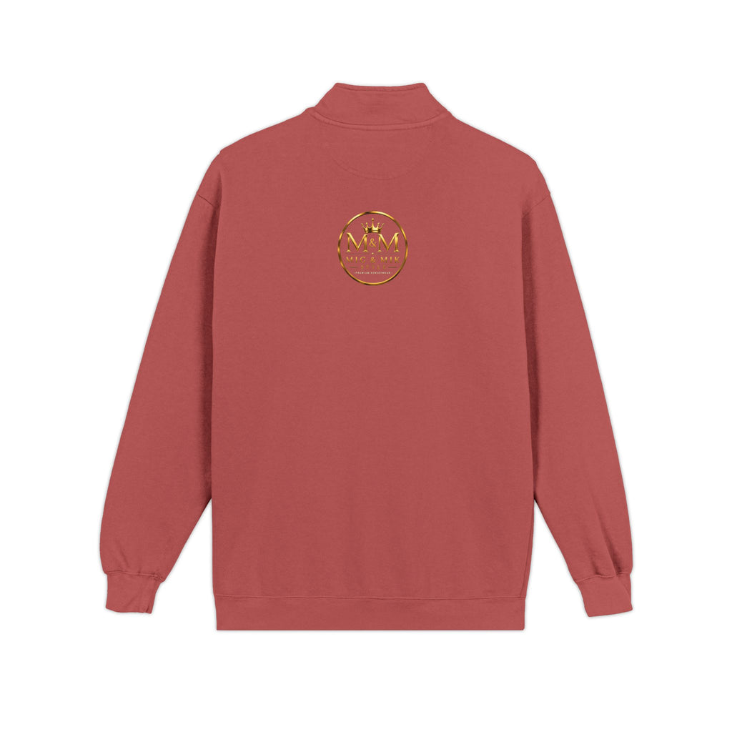 Quarter-Zip Sweatshirt — Gold Crown Logo Crewneck (Emblem Front & Back)