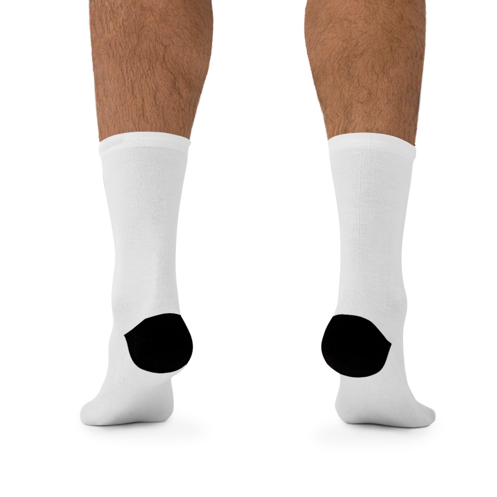 Recycled Poly Socks — Minimalist Gold Monogram Crew Socks