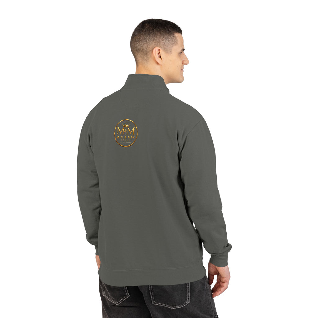 Quarter-Zip Sweatshirt — Gold Crown Logo Crewneck (Emblem Front & Back)