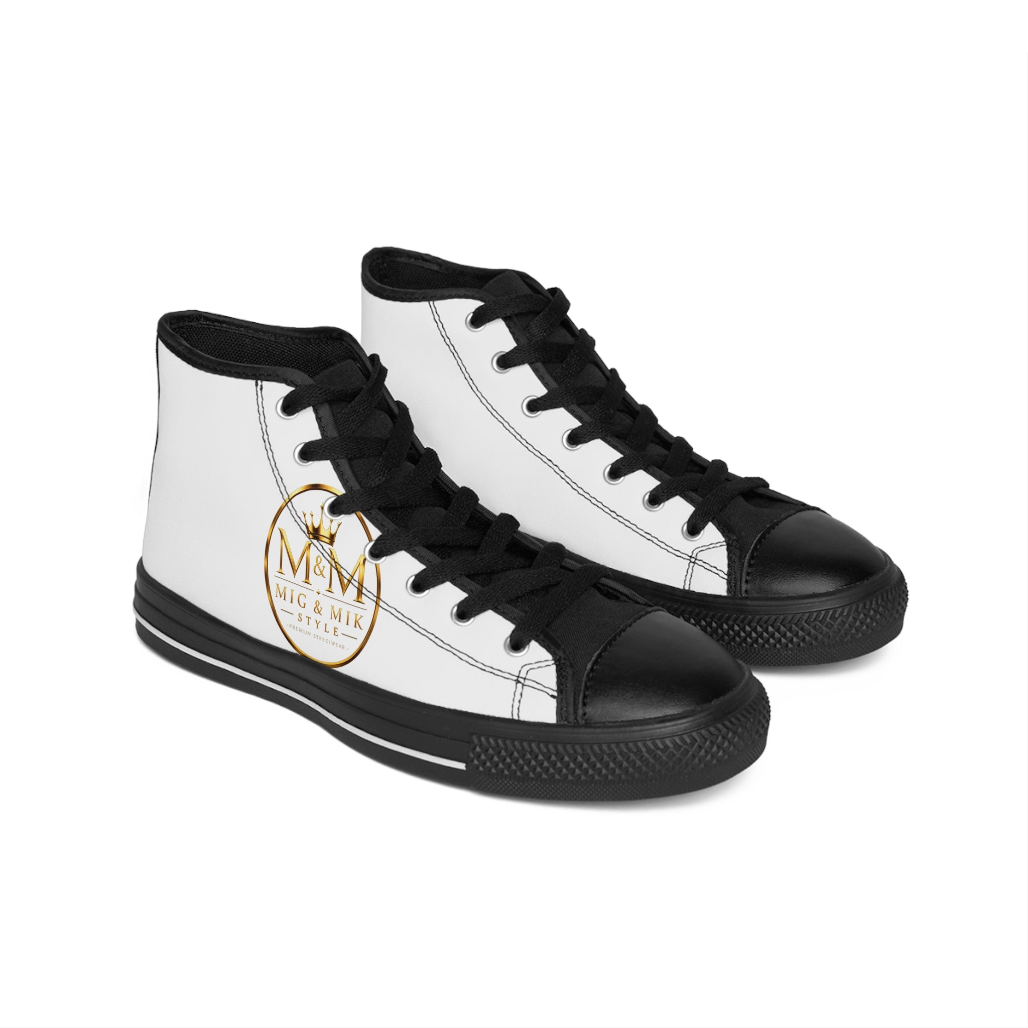 MIG & MIK STYLE White Gold High-Top Sneakers