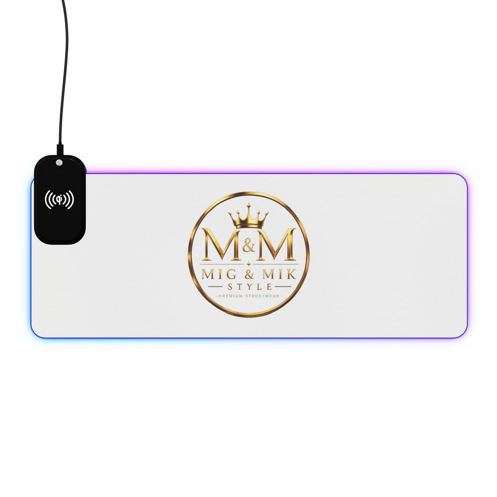 LED Wireless Charging Gaming Mouse Pad — Mig & Mik Gold Logo